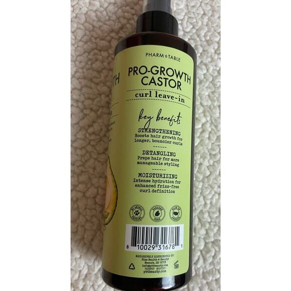 2-Pack PHARM TO TABLE ~ PRO-GROWTH CASTOR CURL LEAVE-IN WITH AVOCADO OIL 8 fl oz - Picture 2 of 5